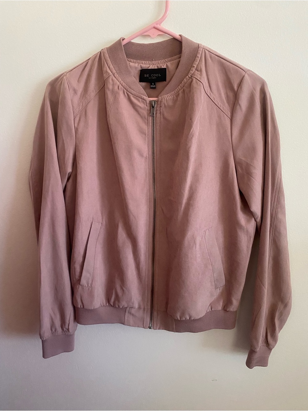 BE COOL Dusty Pink Bomber Jacket - Zip Front